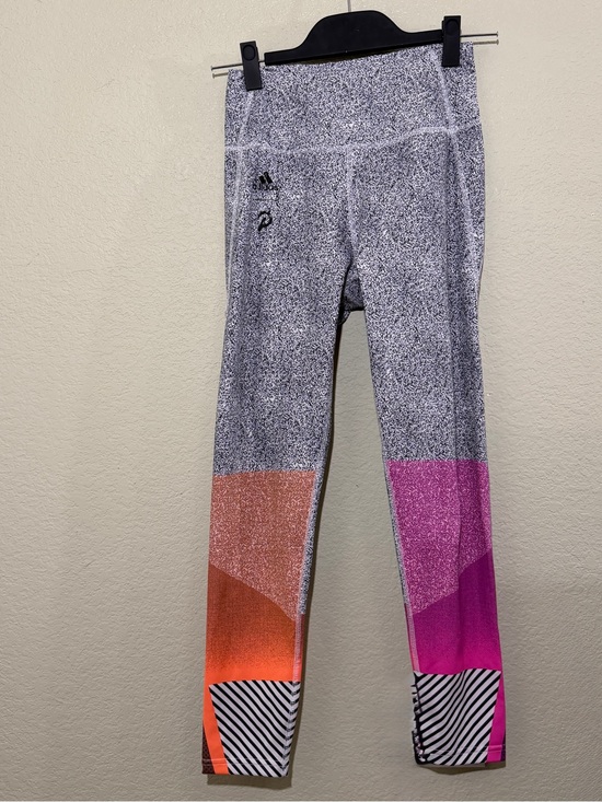 adidas Other - adidas Gray Leggings with Pink and Orange Colorblock Hem